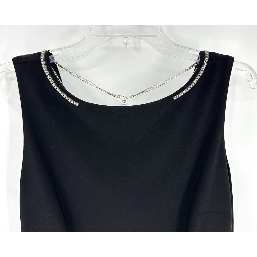 JOSEPH RIBKOFF dress sheath black lbd 10 jewel chain formal cocktail party - Picture 8 of 16